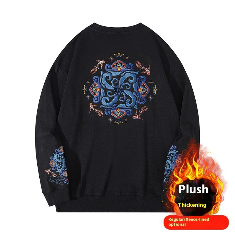 Men's Printed Simple Round Neck Sweater