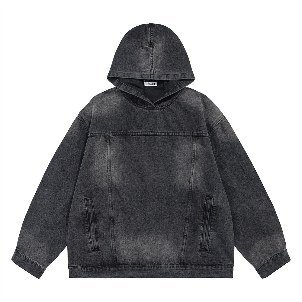 Pullover Denim Hoodie