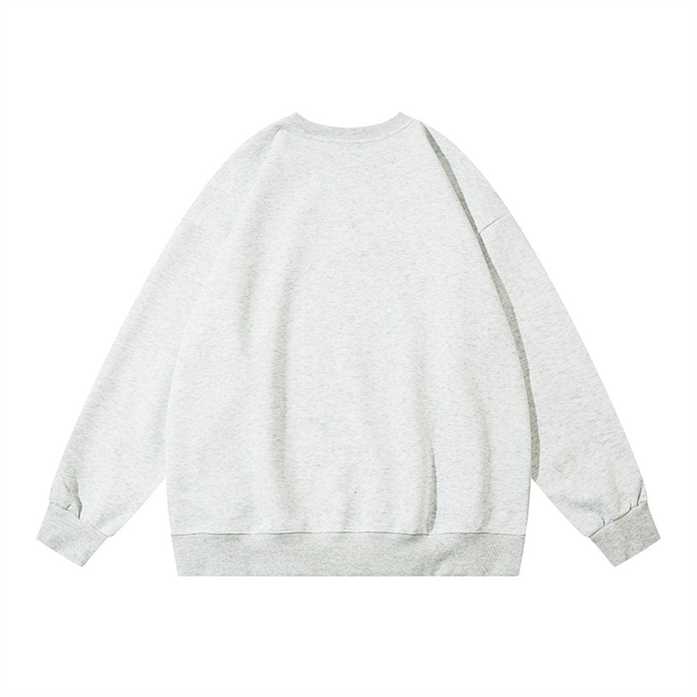 Letter Print Loose Round Neck Sweater