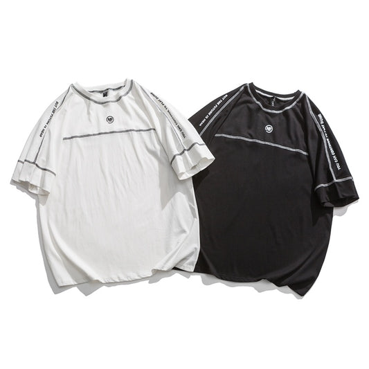 Three-Dimensional Striped Short-Sleeved Half-Sleeved T-Shirt