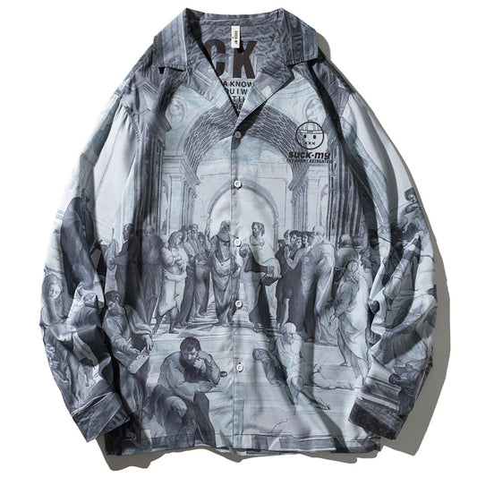European And American Place Flower Style Shirt