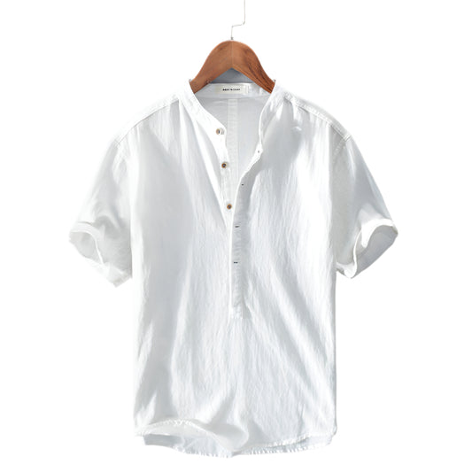 Men's Stand Collar Japanese  Short Sleeve T-shirt